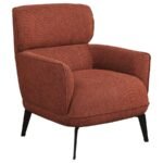 ANDREA UPHOLSTERED CRECENT ARM ACCENT CHAIR ORANGE