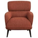 ANDREA UPHOLSTERED CRECENT ARM ACCENT CHAIR ORANGE - Image 3