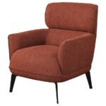 ANDREA UPHOLSTERED CRECENT ARM ACCENT CHAIR ORANGE - Image 4