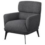 ANDREA UPHOLSTERED CRECENT ARM ACCENT CHAIR GREY - Image 4