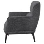 ANDREA UPHOLSTERED CRECENT ARM ACCENT CHAIR GREY - Image 5