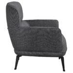 ANDREA UPHOLSTERED CRECENT ARM ACCENT CHAIR GREY - Image 8