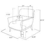 ANDREA UPHOLSTERED CRECENT ARM ACCENT CHAIR GREY - Image 10