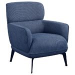ANDREA UPHOLSTERED CRECENT ARM ACCENT CHAIR BLUE