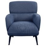 ANDREA UPHOLSTERED CRECENT ARM ACCENT CHAIR BLUE - Image 3