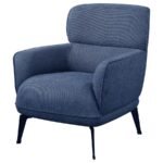 ANDREA UPHOLSTERED CRECENT ARM ACCENT CHAIR BLUE - Image 4