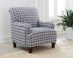GLENN UPHOLSTERED ENGLISH ARM ACCENT CHAIR BLUE - Image 2