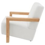 FITZROY BOUCLE UPHOLSTERED ACCENT ARM CHAIR IVORY - Image 5