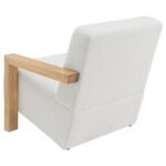 FITZROY BOUCLE UPHOLSTERED ACCENT ARM CHAIR IVORY - Image 6