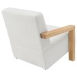 FITZROY BOUCLE UPHOLSTERED ACCENT ARM CHAIR IVORY - Image 7