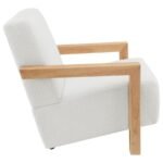 FITZROY BOUCLE UPHOLSTERED ACCENT ARM CHAIR IVORY - Image 8
