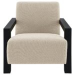 FITZROY BOUCLE UPHOLSTERED ACCENT ARM CHAIR LATTE - Image 3