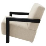 FITZROY BOUCLE UPHOLSTERED ACCENT ARM CHAIR LATTE - Image 5