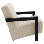 FITZROY BOUCLE UPHOLSTERED ACCENT ARM CHAIR LATTE - Image 8