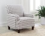 GLENN UPHOLSTERED ENGLISH ARM ACCENT CHAIR GREY - Image 2