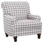 GLENN UPHOLSTERED ENGLISH ARM ACCENT CHAIR GREY