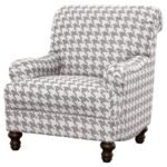 GLENN UPHOLSTERED ENGLISH ARM ACCENT CHAIR GREY - Image 4