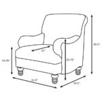 GLENN UPHOLSTERED ENGLISH ARM ACCENT CHAIR GREY - Image 8
