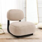 DUFFIE UPHOLSTERED ARMLESS ACCENT CHAIR CAMEL - Image 2