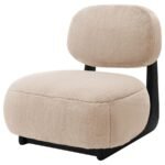 DUFFIE UPHOLSTERED ARMLESS ACCENT CHAIR CAMEL - Image 4