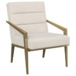 KIRRA UPHOLSTERED METAL ARM ACCENT CHAIR CREAM