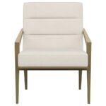 KIRRA UPHOLSTERED METAL ARM ACCENT CHAIR CREAM - Image 3