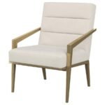 KIRRA UPHOLSTERED METAL ARM ACCENT CHAIR CREAM - Image 4