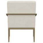 KIRRA UPHOLSTERED METAL ARM ACCENT CHAIR CREAM - Image 7