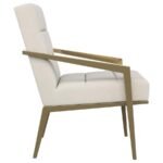 KIRRA UPHOLSTERED METAL ARM ACCENT CHAIR CREAM - Image 9