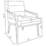 KIRRA UPHOLSTERED METAL ARM ACCENT CHAIR CREAM - Image 12