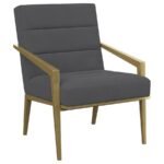 KIRRA UPHOLSTERED METAL ARM ACCENT CHAIR DARK GREY