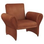 LIANA UPHOLSTERED ROLL ARM ACCENT ARMCHAIR RUST ORANGE