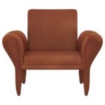 LIANA UPHOLSTERED ROLL ARM ACCENT ARMCHAIR RUST ORANGE - Image 3