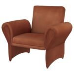 LIANA UPHOLSTERED ROLL ARM ACCENT ARMCHAIR RUST ORANGE - Image 4