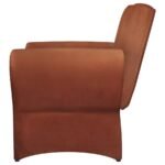 LIANA UPHOLSTERED ROLL ARM ACCENT ARMCHAIR RUST ORANGE - Image 5