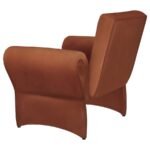 LIANA UPHOLSTERED ROLL ARM ACCENT ARMCHAIR RUST ORANGE - Image 6