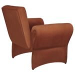 LIANA UPHOLSTERED ROLL ARM ACCENT ARMCHAIR RUST ORANGE - Image 8