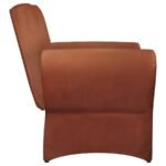 LIANA UPHOLSTERED ROLL ARM ACCENT ARMCHAIR RUST ORANGE - Image 9