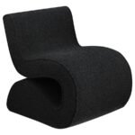 RONEA BOUCLE UPHOLSTERED ARMLESS CURVED CHAIR CHARCOAL