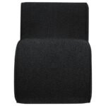 RONEA BOUCLE UPHOLSTERED ARMLESS CURVED CHAIR CHARCOAL - Image 3