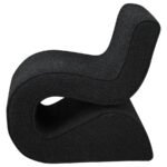 RONEA BOUCLE UPHOLSTERED ARMLESS CURVED CHAIR CHARCOAL - Image 5