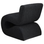 RONEA BOUCLE UPHOLSTERED ARMLESS CURVED CHAIR CHARCOAL - Image 6