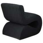 RONEA BOUCLE UPHOLSTERED ARMLESS CURVED CHAIR CHARCOAL - Image 7