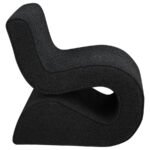 RONEA BOUCLE UPHOLSTERED ARMLESS CURVED CHAIR CHARCOAL - Image 8