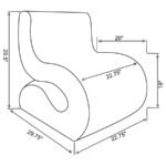 RONEA BOUCLE UPHOLSTERED ARMLESS CURVED CHAIR CHARCOAL - Image 10