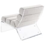 SERRETA BOUCLE UPHOLSTERED ARMLESS ACRYLIC CHAIR IVORY - Image 6