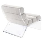 SERRETA BOUCLE UPHOLSTERED ARMLESS ACRYLIC CHAIR IVORY - Image 8