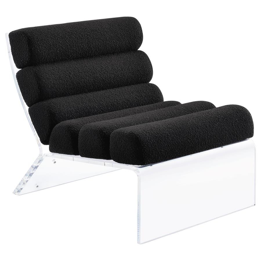 903162_02x900.jpg SERRETA BOUCLE UPHOLSTERED ARMLESS ACRYLIC CHAIR BLACK - Image 1