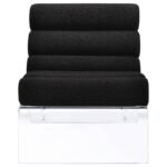 SERRETA BOUCLE UPHOLSTERED ARMLESS ACRYLIC CHAIR BLACK - Image 3