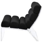 SERRETA BOUCLE UPHOLSTERED ARMLESS ACRYLIC CHAIR BLACK - Image 5